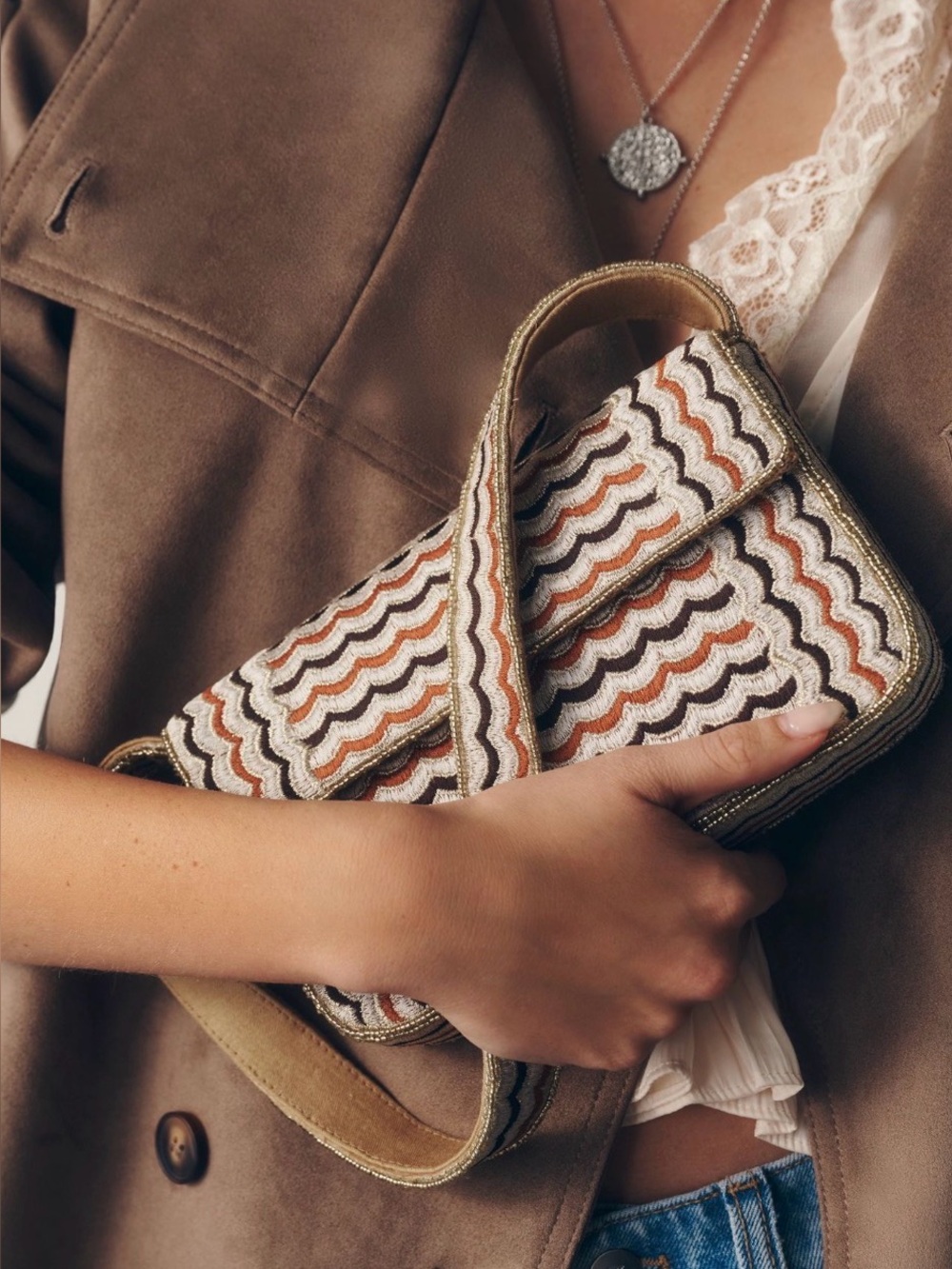 ANTHROPOLOGIE FIONA BEADED BAG: GEOMETRIC EDITION